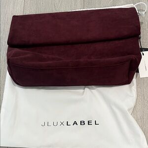 JLUXLABEL Deep Burgundy Suede Clutch crossbody bag